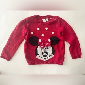 Disney Red Knit Sweater with White Accents